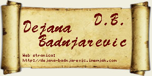 Dejana Badnjarević vizit kartica